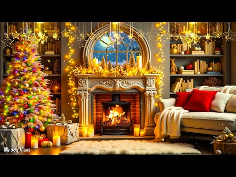 Cozy Christmas Music By The Fireplace🎅Calming Christmas Music For Stress🎁Beautiful Mhristmas Music