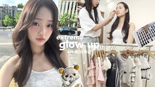 EXTREME glow up in KOREA for summer🎀: dyeing my hair, IV drip, idol makeup, skin treatements & nails