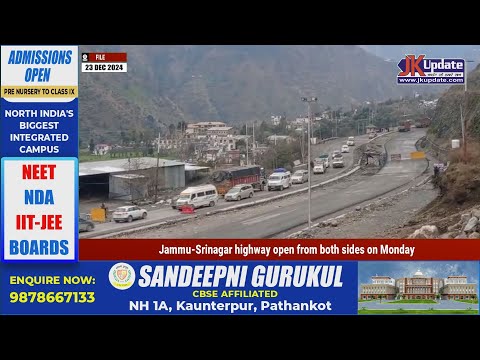 Jammu-Srinagar highway open from both sides on Monday