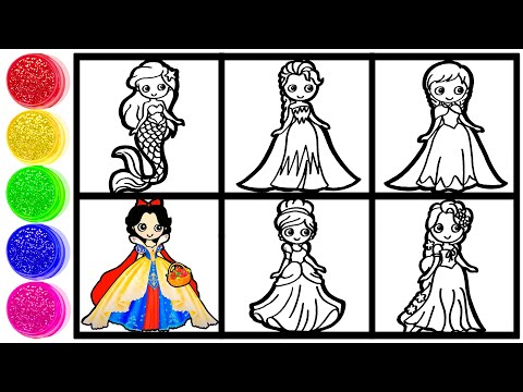 How to draw Princess - Drawing 6 Cute Disney Princesses Characters and Peppa Pig Drawing