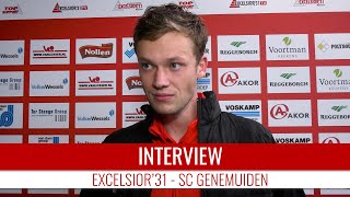 Screenshot van video Jesse Keur: "Het heeft nu geen nut om te gaan wijzen" | Excelsior31 - SC Genemuiden