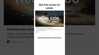 Get $200 worth Comet AI Browser — Completely FREE! 🎓 #CometAI #Perplexity #FreeForStudents