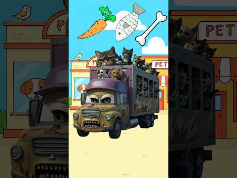 Mobil Truk Oleng Zombie Bawa Kucing, Anjing, Kelinci #animasulucu #animation #animasi