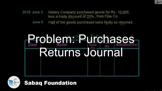 Problem: Purchases Returns Journal