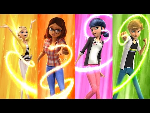 Season 3 Transformations! Chloe Queen Bee, Alya Rena Rouge, Ladybug and Chat Noir | Speededit