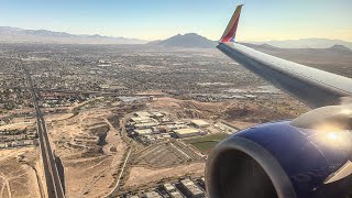 Smooth Southwest Airlines Boeing 737-7H4 Morning Crosswind Landing in Las Vegas Harry Reid ~ LAS