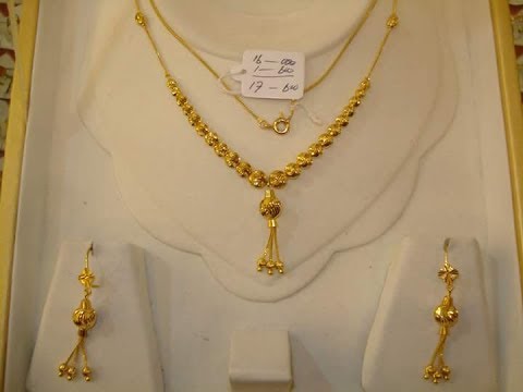 Gold Chain Pendant|Locket with Earrings Designs in Light Weight for Daily Wear