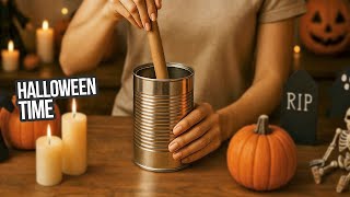 Put the stick in a tin can, like I did and the result is fantastic! Halloween decor, Halloween craft