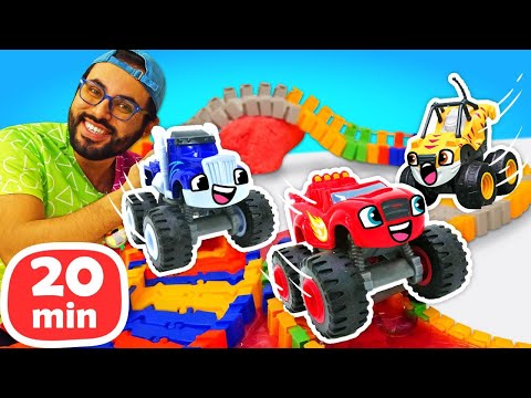 ¡Aventuras de Blaze de THE MONSTER MACHINES! Coches de juguete para niños