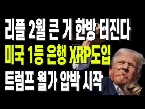 리플 2월 큰 거 한방 터진다 미국 1등 은행 XRP도입 트럼프 월가 압박 시작