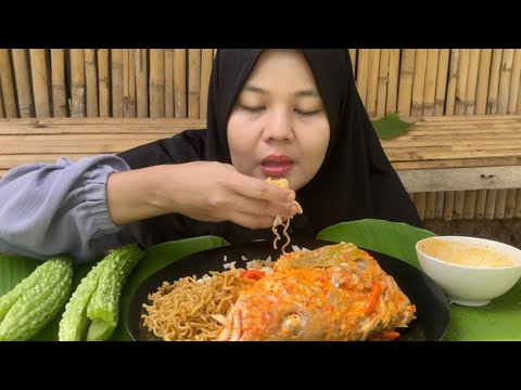 CUKUP SEGINI!! KEPALA IKAN KAKAP MERAH GULAI PEDAS MUKBANG