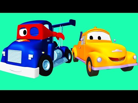 Carl o Super Caminhão com Tom o Caminhão de Reboque e os amigos na Cidade do Carro | Desenhos