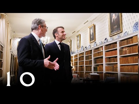 Prime Minister Keir Starmer gave President Emmanuel Macron a tour of Chequers