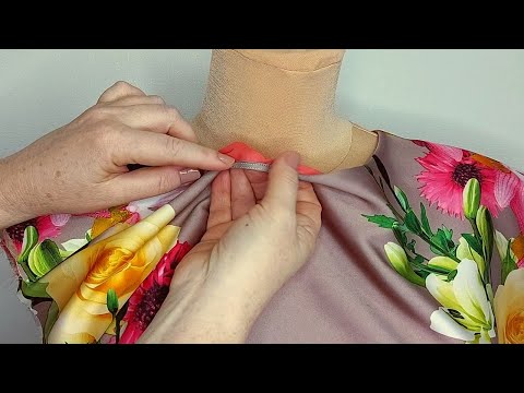 ✅🌺Хитрый трюк. Как сшить горловину с подкладкой на тонкой ткани