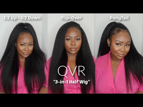 MY NATURAL HAIR? MUST HAVE BEST AFFORDABLE 1 WIG 3 STYLES! SUPER EASY INSTALL! QVR HAIR