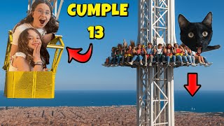 FIESTA DE CUMPLEAÑOS 13 LAIA EN UN PARQUE DE DIVERSIONES con la familia de gatos Luna y Estrella