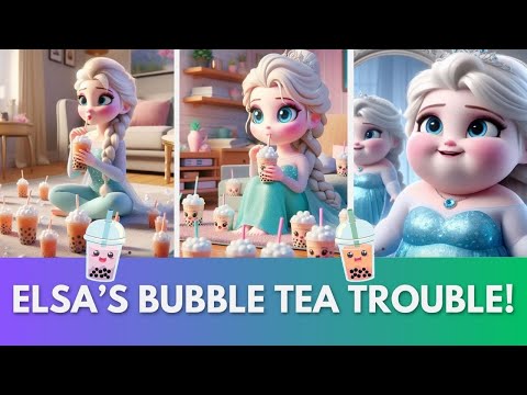 🥤 How Did Elsa’s Bubble Tea Obsession Lead to This? Comment Below! 🧐 😲 #disney #elsa #bubbletea