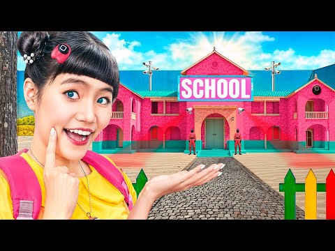 My New Classmate Is A Giant Squid Game Doll! Mean Girl And Nerds Became Best Friends