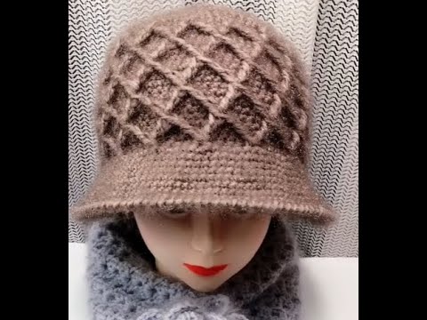 Diamond pattern hat crochet tutorial