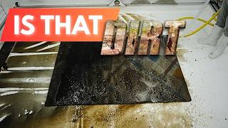 Plaid Rug Covered in Grime Finally Gets a Deep Clean