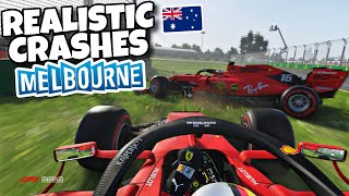 REALISTIC F1 CRASHES AUSTRALIAN GP!