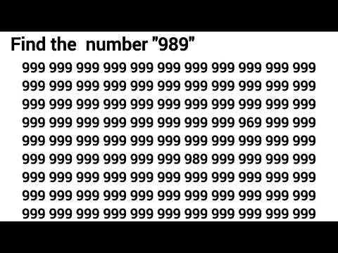 Find the Number "989" within 60 sec. #subscribe