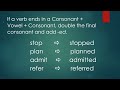 Past Tense Spelling Rules