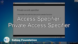 Access Specifier: Private access specifier