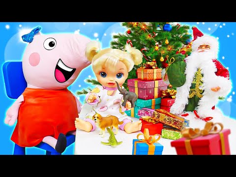 A Peppa Pig Ajuda o Papai Noel a Fazer um Presente para a Boneca Baby Born Alive!