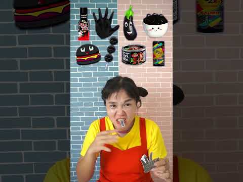 Ăn đồ ăn màu đen - Random Pink Food ASMR Mukbang
