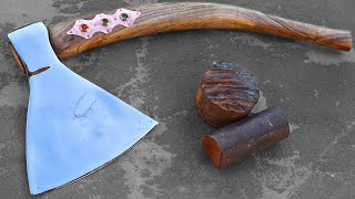 Forging a Huge Axe out of Rusty Steel Billet