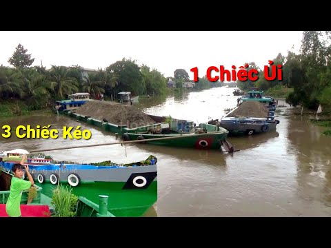 Tập 9. 4 Chiếc Sà Lan Hợp Sức  Giải Cứu Sà Lan Mất Lái Đâm Vào Bờ Nằm Ngang Sông. P2