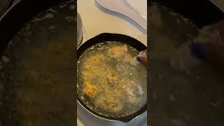Frying chicken gizzards 🤍🤍￼