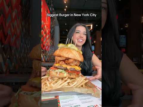 Biggest burger in New York City #food #shorts #eating #mukbang #burger