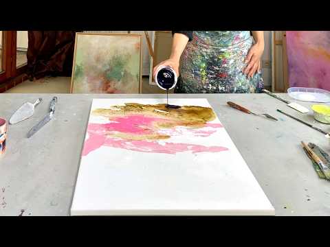 Struktur & Folie – Gold fließen lassen auf Kaffee & Papier | Acryl (Anfänger)