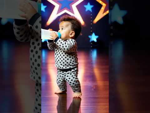 On the stage, a baby who drinks milk powder transforms gorgeously #shorts  #agt  #magic  #dance