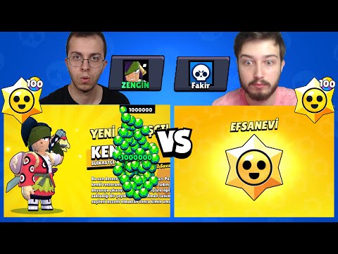 ZENGİN VS FAKİR HESAP (200 EFSANEVİ STARR HEDİYESİ AÇTIK) !! BRAWL STARS