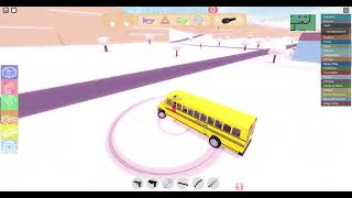 a school bus doing donuts in The Neighborhood RP (aka The Neighborhood of Robloxia)