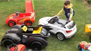 Yusuf’un akülü arabaları üst üste binmiş😳 Kule olmuş😱 Batmobile Audi şimşek mcqueen traktör hepsi