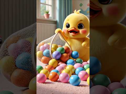The little yellow duck built an ocean ball playground for its little owner.#shorts #cute #duck
