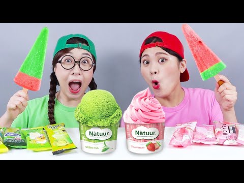 Es Krim Merah VS Hijau Mukbang DONA Indonesia