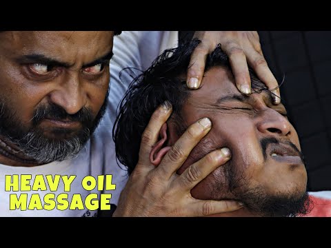 Heavy Oil Head Massage & Champi on Head | Neck Cracking | Ear Massage | Forehead Tapping ASMR