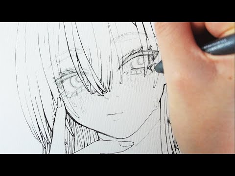 ひたすら線画を描く動画