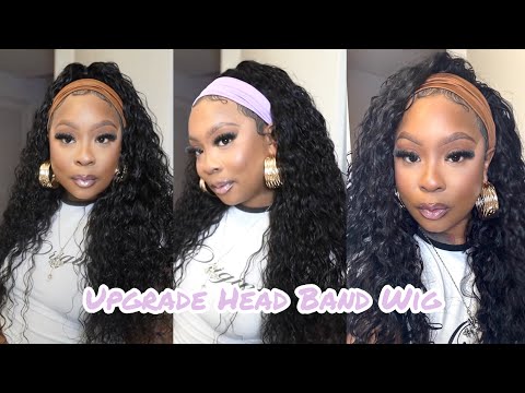 The Most Versatile Upgrade Head Band Wig with Drawstring + Mesh Lace Ft UNice Hair