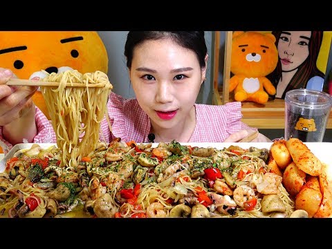 해물알리오올리오 총각김치 먹방 Mukbang