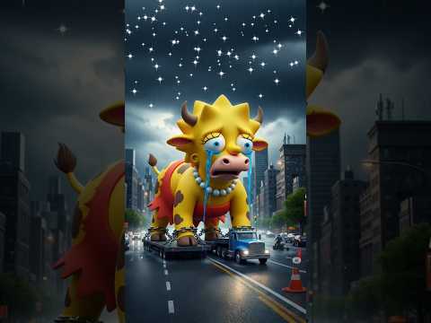 Simpson family but Giant cow crying in truck #simpsons #simpsonsrule #funny #shorts