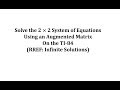 Understanding Augmented Matrices and Infinite Solutions