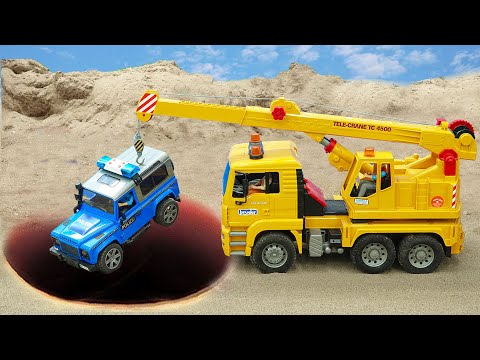 Rescue the truck from the pit with excavator and crane truck |  HP DIY Farming