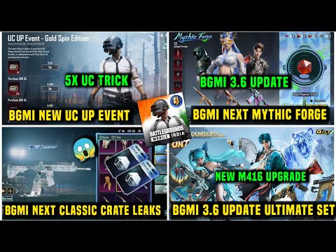 UC UP EVENT GOLD SPIN EDITION / BGMI NEXT CLASSIC CRATE / NEXT MYTHIC FORGE 3.6 UPDATE M416 ULTIMATE