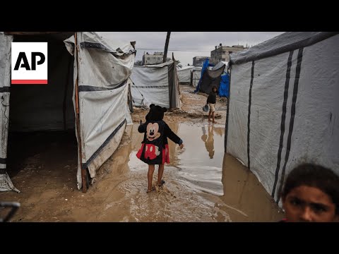 YouTube video thumbnail: Tents Destroyed as Heavy Rains Cause Flooding in Gaza